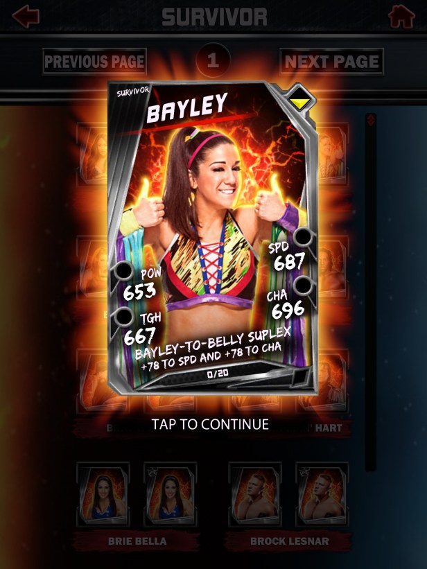 WWE Supercard Season 2 Survivor &amp; PCC Update Cards_Bayley1
