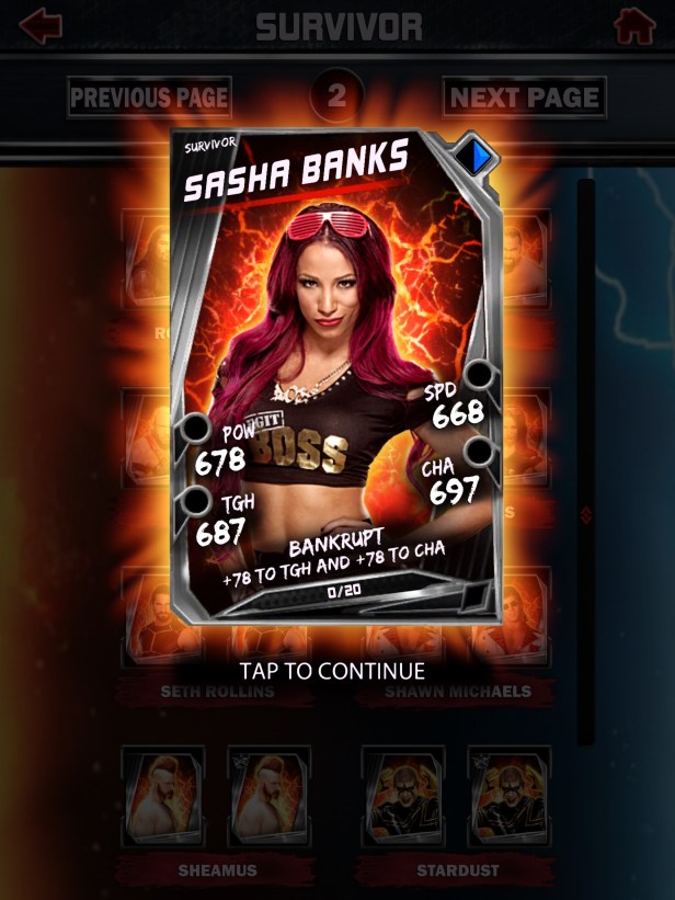 WWE Supercard Season 2 Survivor &amp; PCC Update Cards_Sasha1