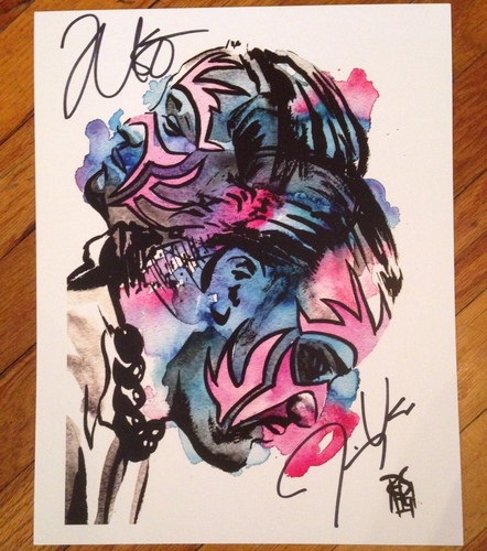 WWE Signed Uso Art portrait artist Rob Schamberger E3 2016.jpg