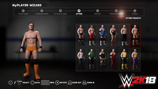 MyPLAYER WIZARD (ATTIRE SELECTION)