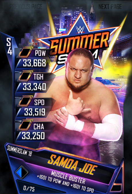 WWE SuperCard SummerSlam 18 Samoa Joe