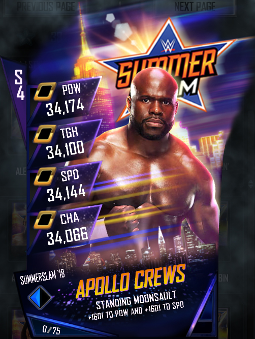 WWE SuperCard SS18 Fusion Apollo Crews